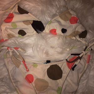 Polka dot white bikini